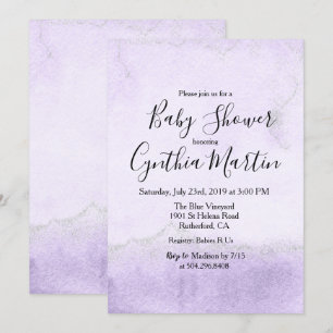 Baby shower d'aquarelle violet Invitation