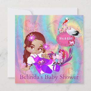 Baby shower d'arcs-en-ciel colorés Invitation