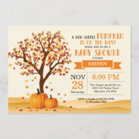 Baby shower d'automne Carte d'invitation Arbres et