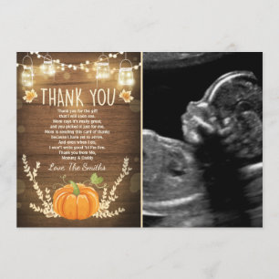 Baby shower d'automne citrouille carte de remercie