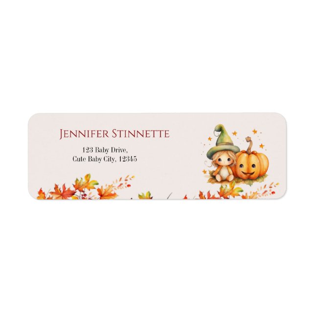 Baby shower d'automne Citrouille d'Halloween Adres (Devant)