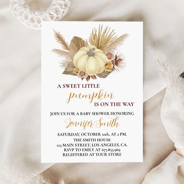 Baby shower d'automne Citrouille doux Invitation (Créateur téléchargé)