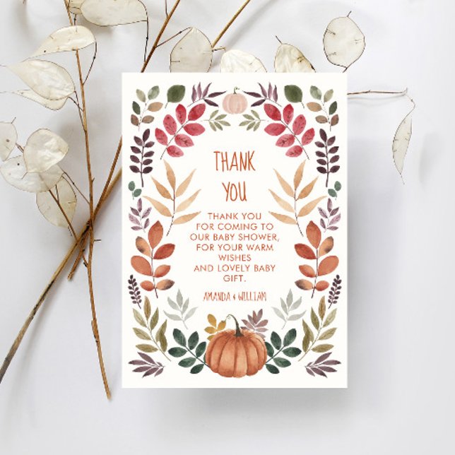 Baby shower d'automne Citrouille Merci (Créateur téléchargé)