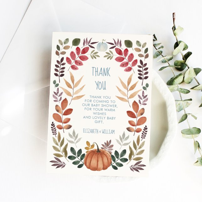 Baby shower d'automne Citrouille Merci (Créateur téléchargé)