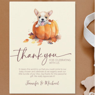 Baby shower d'automne Citrouille plat Carte de rem