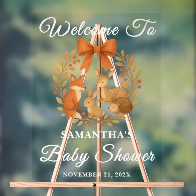 Baby shower d'automne des animaux des bois (Neutre)