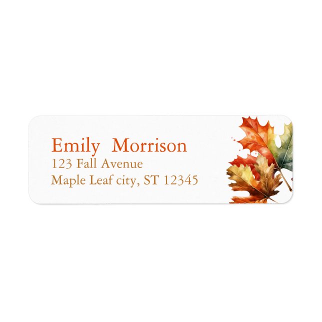 Baby shower d'automne Feuilles Maple Adresse de re (Devant)