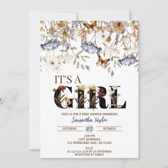 Baby shower d'automne Invitation, Invitation de do (Devant)