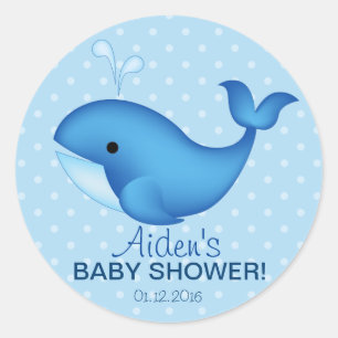 Baby shower de baleine merci autocollant