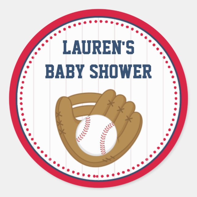 Baby shower de baseball Favoriser les étiquettes S (Devant)