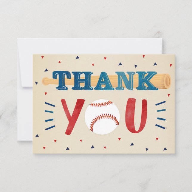 Baby shower De Baseball Merci Cartes De Notes (Devant)