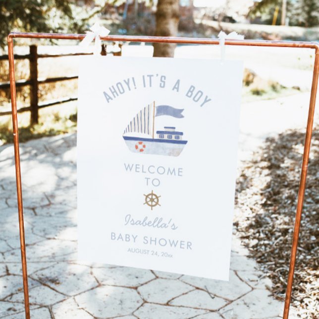 Baby shower de bateau à voile Affiche de bienvenue (Créateur téléchargé)