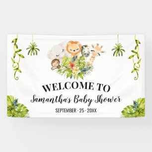 Baby shower de bienvenue Safari Animaux bannière