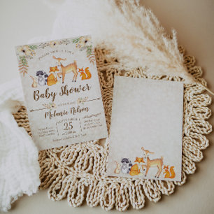 Baby shower de bois Invitation Renard renard renar