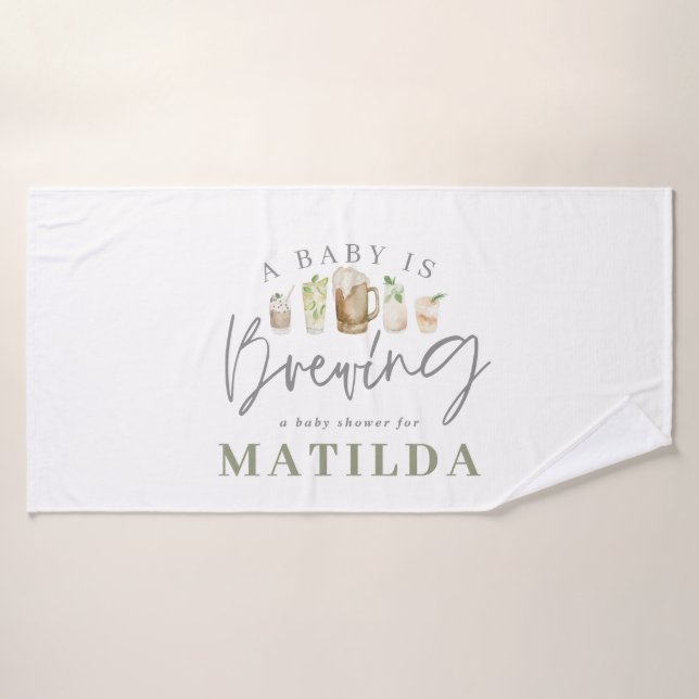 baby shower de boissons aquarelle peinte (Serviette de bain)