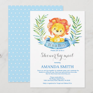 Baby shower de Boy Lion par courrier Invitation