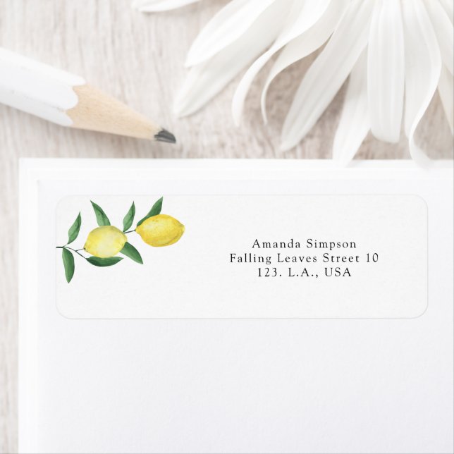 Baby shower de branche de citrons d'aquarelle (En situation)
