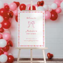 Baby shower de cadre cardiaque Whimsical Bienvenue