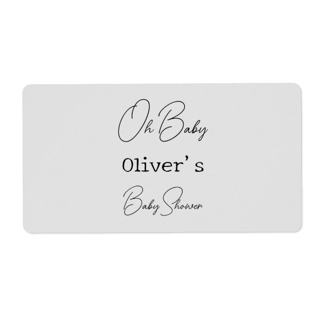 Baby shower de calligraphie simple gris élégant (Devant)