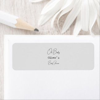 Baby shower de calligraphie simple gris élégant