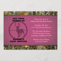 Baby shower de Camo - invitations de fille