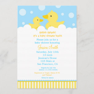 Baby shower de canard en caoutchouc Invitation pou