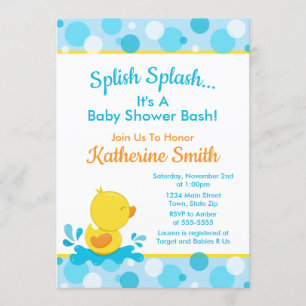 Baby shower de canard Invitation Bébé Canard Garço