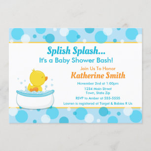 Baby shower de canard Invitation Bébé Canard Garço