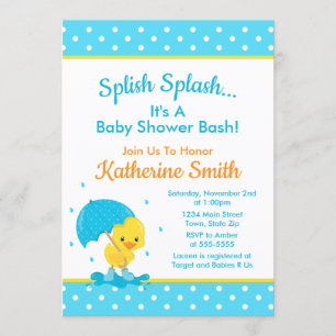 Baby shower de canard Invitation Bébé Canard Garço