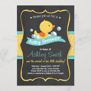Baby shower de canard invitation Canard en caoutch
