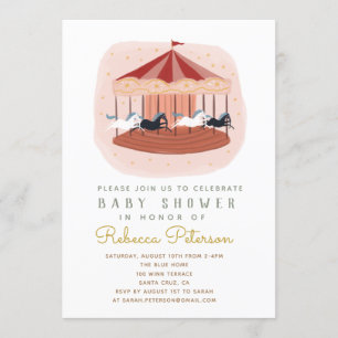 baby shower de carrousel Invitation