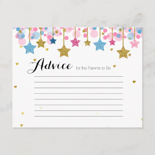 Baby shower de carte conseil Twinkle Pink blue (Devant)