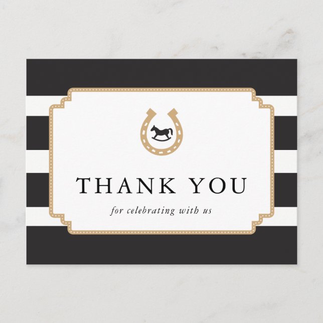 Baby shower de carte postale Derby Merci personnal (Devant)