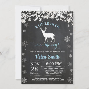 Baby shower de cerfs d'hiver de bois Invitation