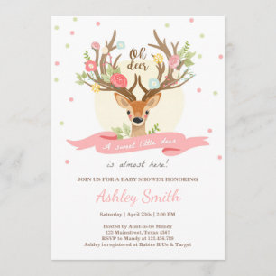 Baby shower de cerfs Invitation Woodland Antlers G