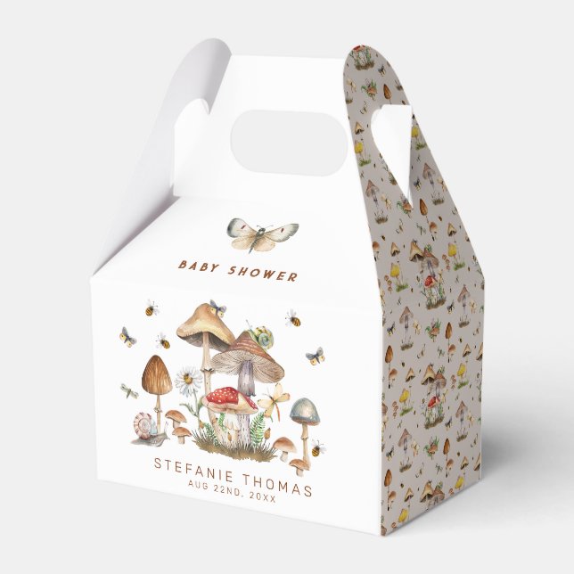 Baby shower de champignons de bois Ballotins avec  (Arrière)