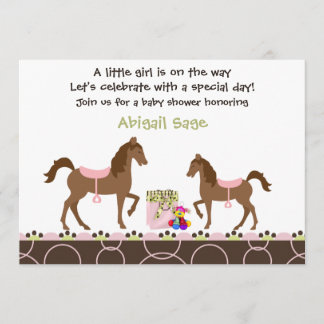 Baby shower de cheval Invitation pour les filles