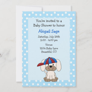 Baby shower de chiot mignon Invitation pour les ga