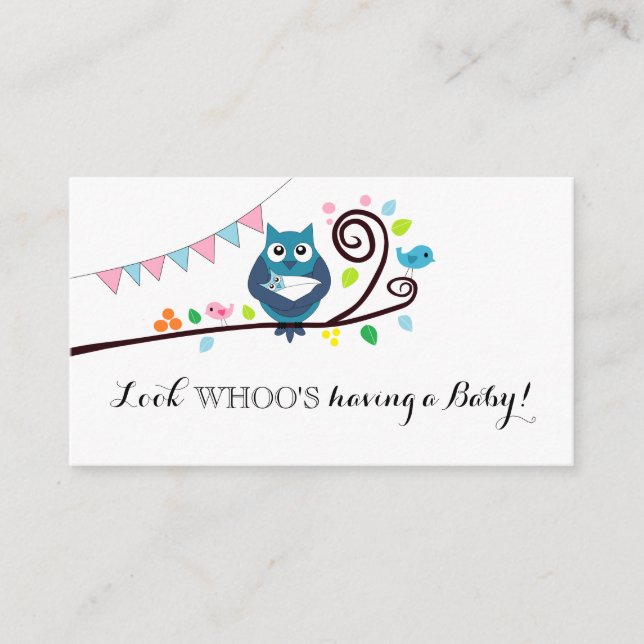 Baby shower de Chouette blanche Invitation de bill (Devant)