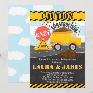 Baby shower de construction Invitation Invitation
