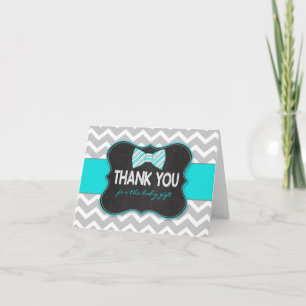 Baby shower de cravate Turquoise Bow merci note