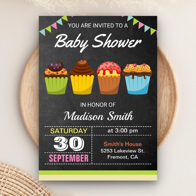 Baby shower de Cupcake sucré mou Invitation (Créateur téléchargé)
