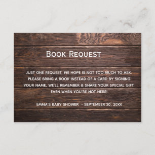 Baby shower de demande de livre Rustic Invitation