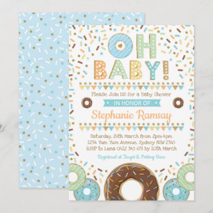 Baby shower de Donut de garçon Invitation de dough