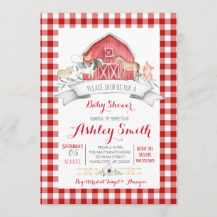 baby shower de ferme invitation à la fille