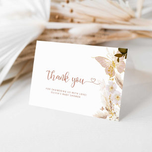Baby shower de feuille d'or papillon Boho merci