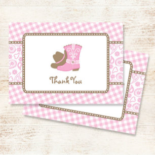 Baby shower de fille Merci rose et brun