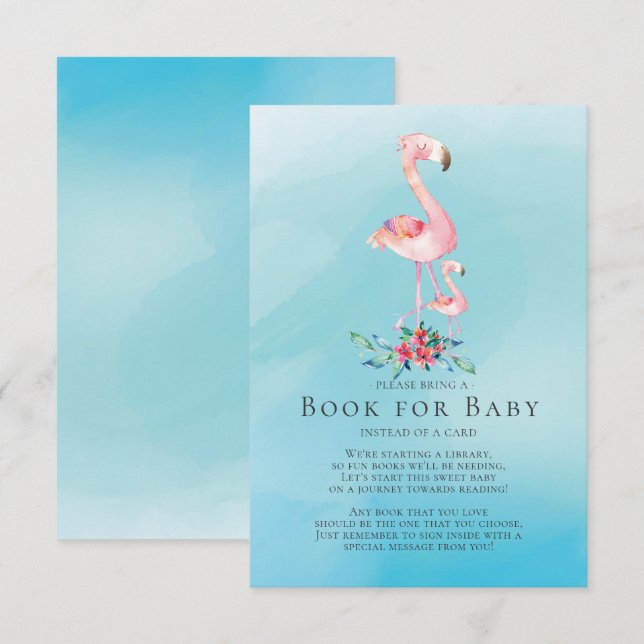 Baby shower de Flamant rose rose pour la carte béb (Devant / Derrière)