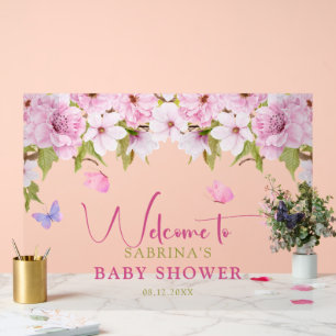 Baby shower de fleurs de cerisier d'aquarelle Bien