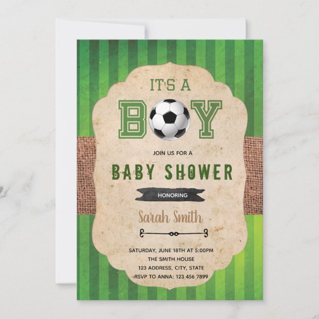 baby shower de football Invitation (Devant)